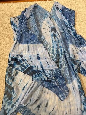 Blue Tie-Dye Lightweight Women's Coverup